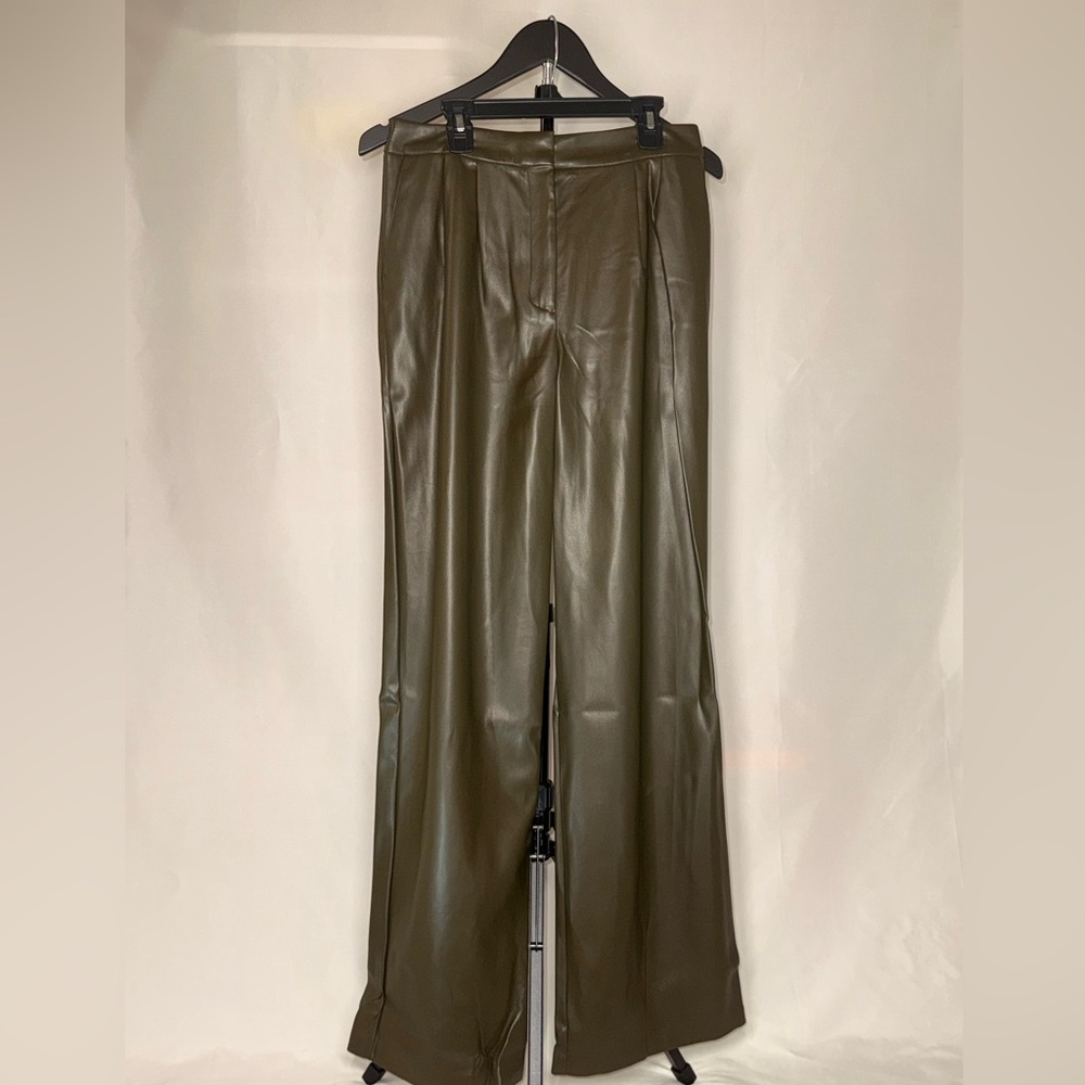 Faux Leather High Waisted Relaxed Trouser